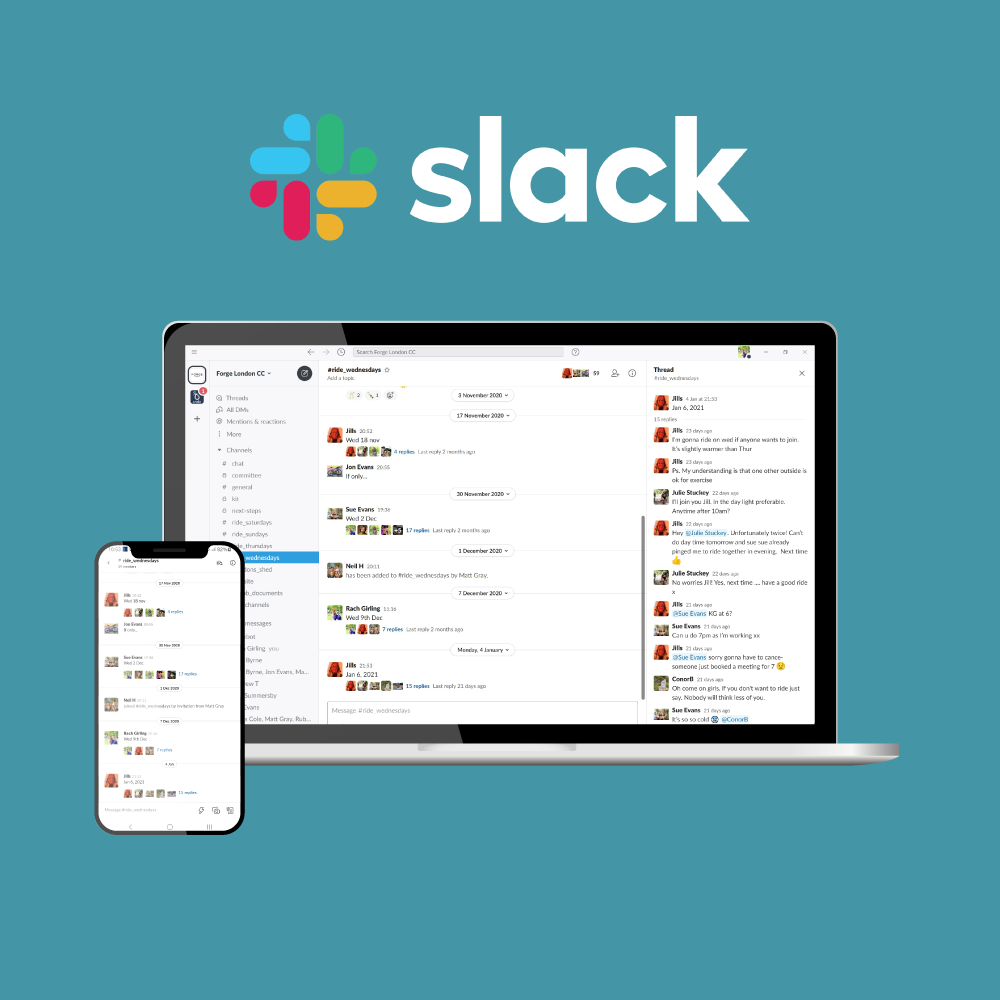 Mobile and desktop example of Slack